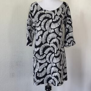 Maeve by Anthropologie Abstract Graphic Print Dress Small Artsy Boho Mod Small